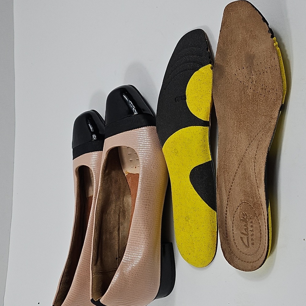 Clarks Artisan Keesha Rosa Leather Pink & Black Snakeskin Cap Toe Slip On Flat - Picture 11 of 16